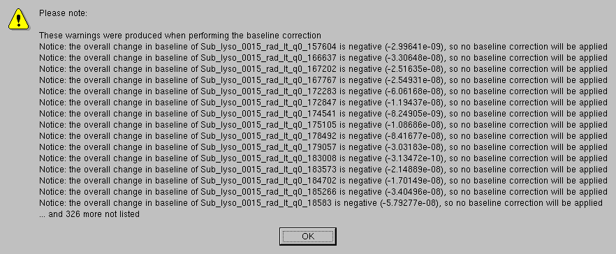 SOMO HPLC-SAXS negative integral baseline warning