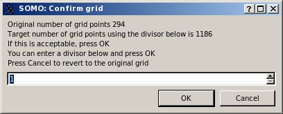 SOMO SAXS I(q) SAXS computation set grid-divide